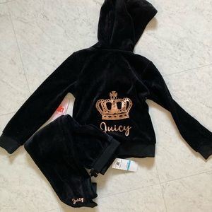 NWT kids juicy couture track suit black